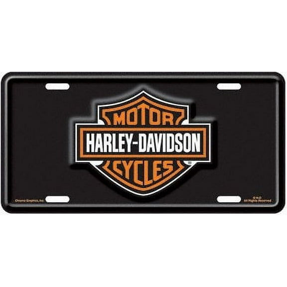 Harley-Davidson Bar and Shield Black License Plate
