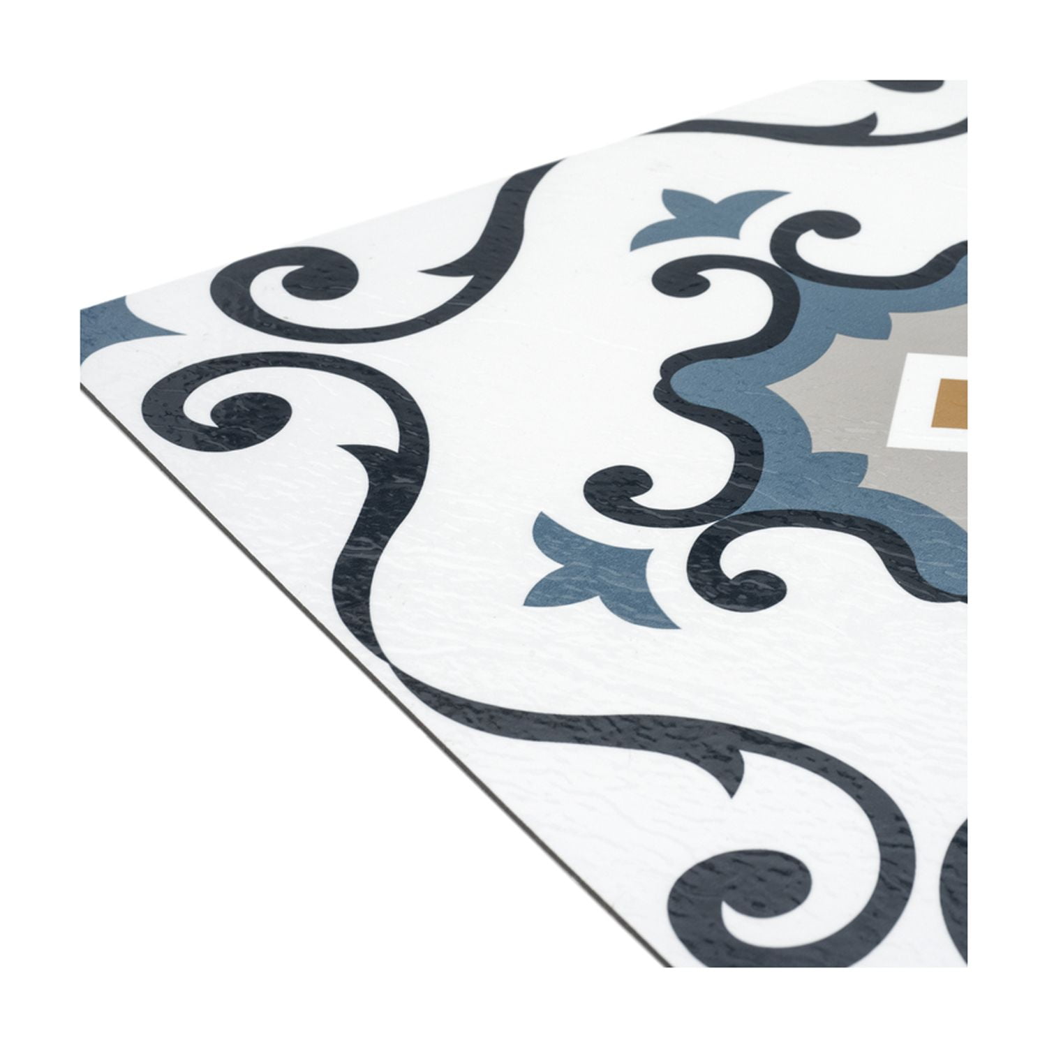 HomeStock Renaissance Rhapsody 12x12 Self Adhesive Vinyl Floor Tile in Navy Pearl - 20 Tiles - 20 sq. ft. Coverage - Peel and Stick DIY Installation - Easy 1.5mm Thickness