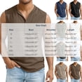 thumbnail image 2 of YLSDY Men's Linen Blend Henley Tank Top, Casual Summer Button Placket Sleeveless Shirt for Gym and Streetwear Brown L, 2 of 4