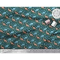 thumbnail image 3 of Soimoi Silk Fabric Tree & Dinosaur Animal Printed Fabric 1 Yard 42 Inch Wide, 3 of 3