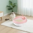thumbnail image 4 of LIORAGLJ 13.78x12.99x6.3 inch Open-Style Pet Litter Box Semi-Enclosed Detachable, Plastic Cat Toilet Odor-Proof for Small Spaces, Simple Installation and Cleaning （Pink）, 4 of 6