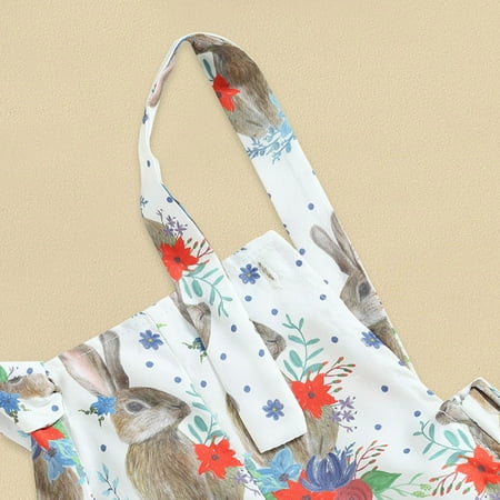 

Cathalem Romper for Girls Toddler Girls Easter Rabbit Carrot Prints Jumpsuit Suspender Trousers For Rompers for Girls Size 10-12 White 2-3 Years