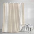 thumbnail image 3 of Cream Striped Shower Curtains for Bathroom, Farmhouse Beige White Stripes Waterproof Fabric Shower Curtain, Decorative Bathroom Curtain for Bathtub, 72"x84", No Hooks Included, 3 of 9