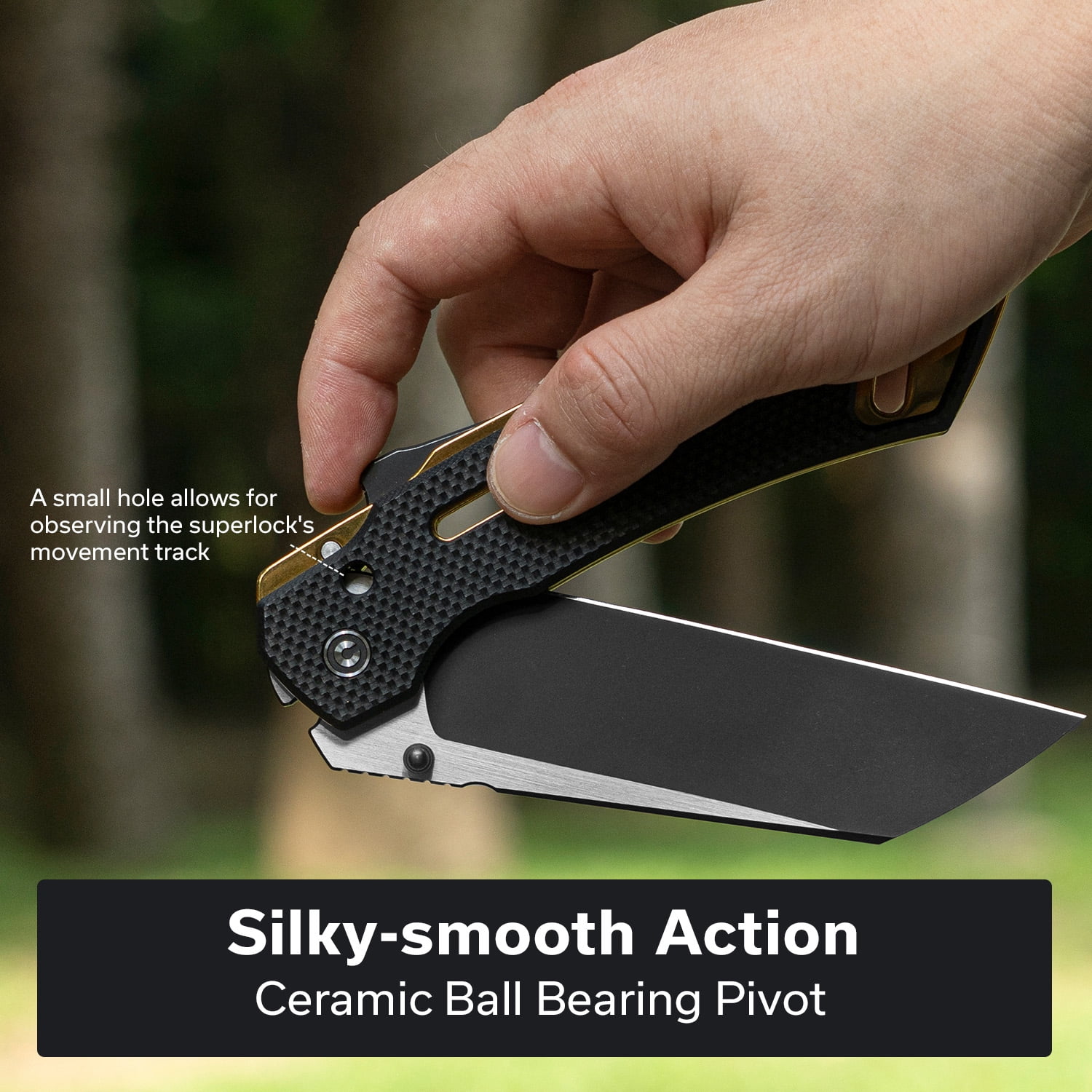 CIVIVI Buster FG Pocket Knife  Superlock Folding Knife with 4.2" Nitro-V Blade G10 Handle, Designed by Snecx Tan C24052-1 (Black)