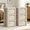 Beige-15.7x11.8x7.8inch(22L), variant on Beige 19.7x15.7x13 inch(66L) 6 Pack Linen Fabric Foldable Storage Chest Boxes with Metal Frame