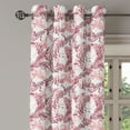 thumbnail image 3 of Ambesonne Floral Grommet Curtain, Sketchy Leaves Petals, 50" x 54", Maroon Coral and White, 3 of 6