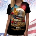 thumbnail image 7 of COMVALUE American 250th Anniversary Scrubs Tops for Women Short Sleeve Scrub Shirts Plus Size Nurse Uniform with Pockets (Gold, XXL), 7 of 7