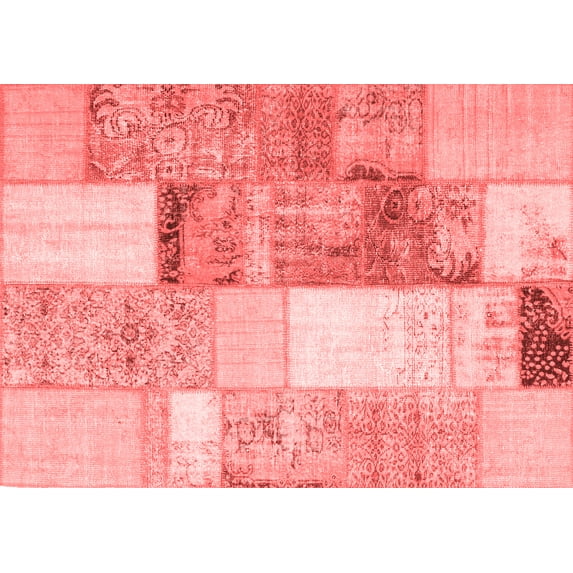 Ahgly Company Indoor Rectangle Patchwork Red Transitional Area Rugs, 6' x 9'