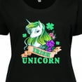 thumbnail image 4 of Inktastic St Patricks Day Irish Unicorn Illustration with Shamrocks Women's Plus Size T-Shirt, 4 of 5
