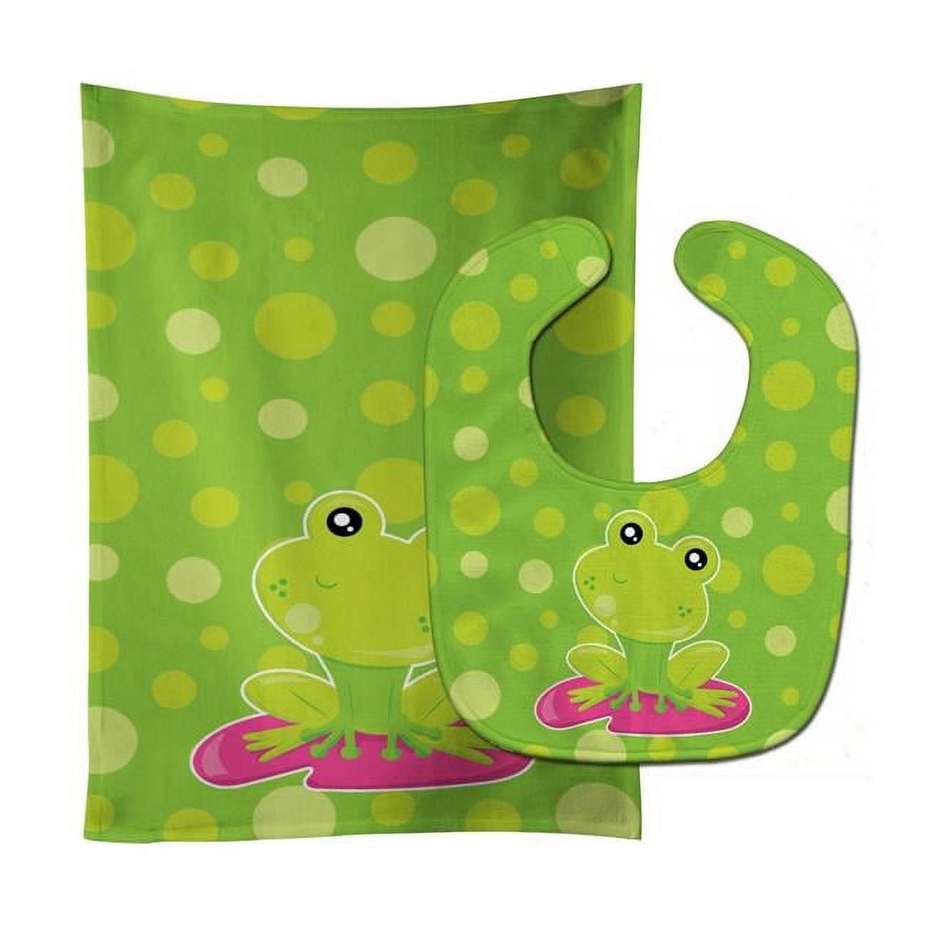 Carolines Treasures Frog on Lily Pad Baby Bib Burp Cloth