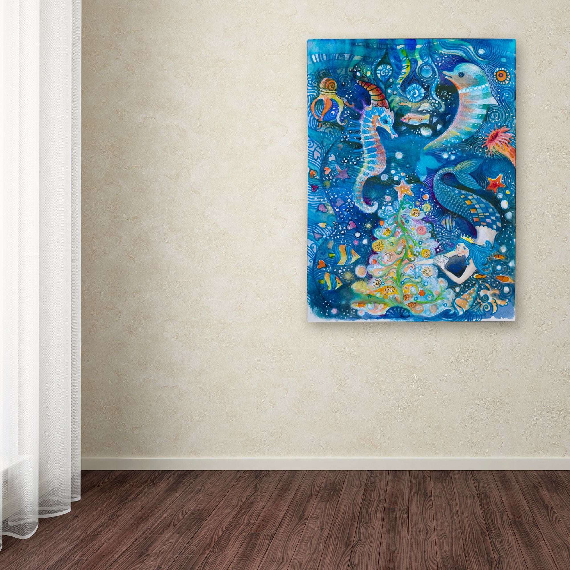 Trademark Fine Art 'Christmas In The Ocean' Canvas Art by Oxana Ziaka