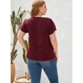 thumbnail image 2 of Cuteduck Plus Size Women's Tops V Neck Flutter Sleeve, Summer Casual Loose T-Shirt 1X-4X, 2 of 7
