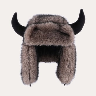 HYwys Men Faux Fur Suede Leather Trapper Hat Cap Ski Ushanka  display picture 3