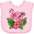 thumbnail image 3 of Inktastic Flamingo with Tropical Flowers Boys or Girls Baby Bib, 3 of 4