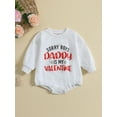 thumbnail image 2 of Faithtur Baby Boy Girl Romper, Long Sleeve Letters Print Casual Fall Spring Short Crotch Button Jumpsuit, 2 of 9