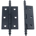 thumbnail image 2 of 6 piezas con bisagras de gabinete de hierro Bisagras de puerta 2.36 "x1.41" Bisagras de cabeza de corona Bisagras de muebles negras Caja de cajón de armario Bisagras Paquete de tornillos, 2 of 4