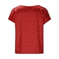thumbnail image 5 of Odeerbi Satin Blouses for Women Summer Short Sleeve Tops V-Neck Casual Tee Red, 5 of 8