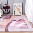 thumbnail image 4 of Junovo Abstract Rug Low-Pile Soft Rugs for Living Room Floor Carpet,4'x6',Pink, 4 of 7