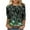 Green, variant on Fesfesfes T Shirt Pack Women's Summer Casual Crewneck 3/4 Sleeve T-Shirts Floral Print Fit Basic Tops Tees Blouses 6(M)