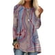 thumbnail image 1 of Camiseta de manga larga para mujer, camisetas holgadas con estampado abstracto, cuello redondo, informal, con dobladillo alto y bajo, longitud media, 1 of 2