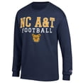 thumbnail image 2 of Men's Champion  Navy North Carolina A&T Aggies Football Jersey Long Sleeve T-Shirt, 2 of 3