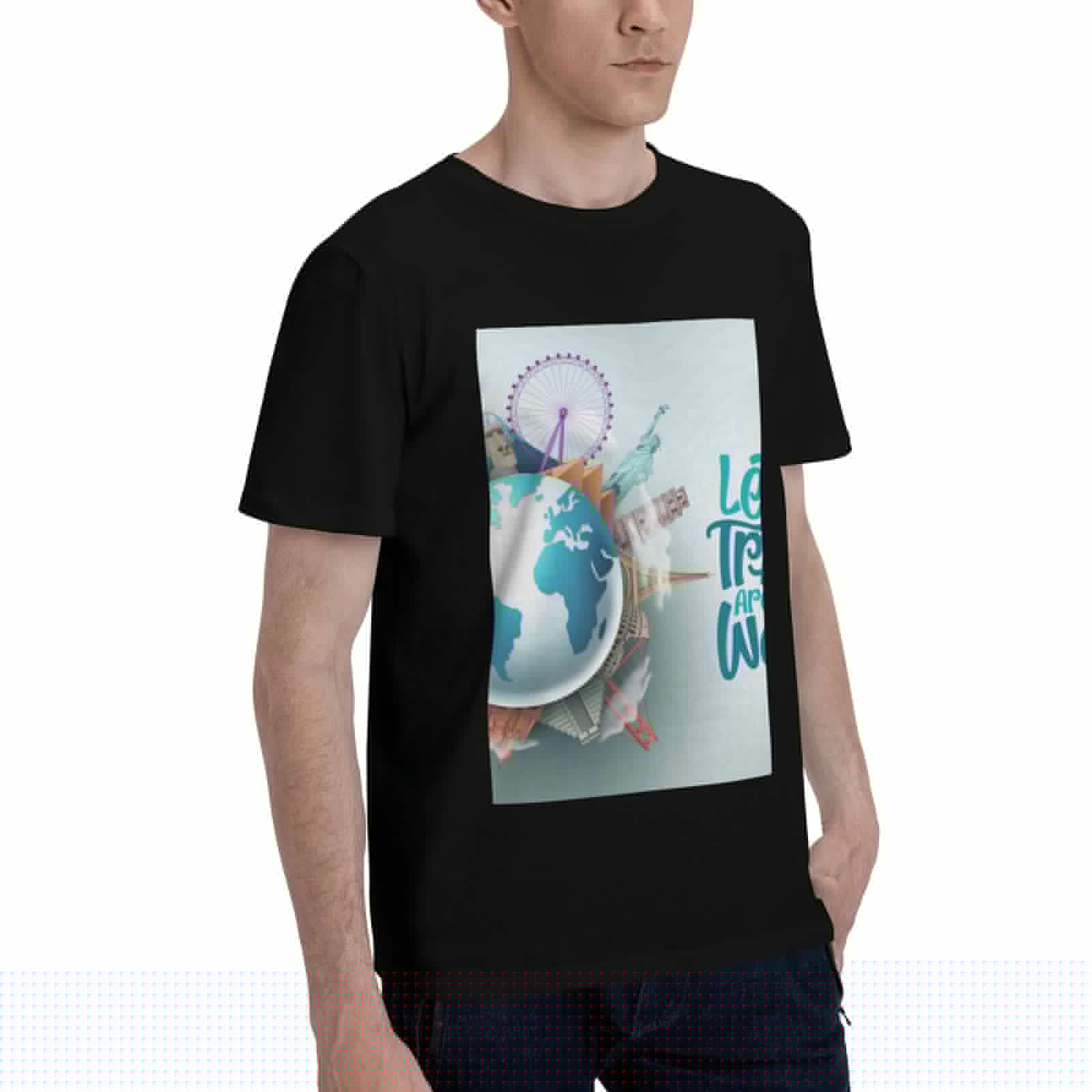 thumbnail image 2 of Bingfone Let'S Go Travel Men'S Loose Fit Short-Sleeve Pocket T-Shirt, 2 of 7