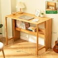 thumbnail image 3 of Foldable Student Writing Desk, Bamboo Wooden Workstation for Bedroom, Study, and Compact Living Spaces (Primary), 3 of 9