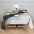 thumbnail image 3 of Black White Gold Wave Marble Square Tablecloth,Waterproof Square Table Cover,Wipeable Spillproof Washable Table Cover for Home Kitchen Party Decor 60"x60"(152x152cm), 3 of 6