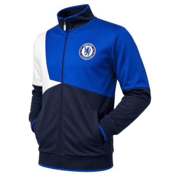 Icon Sports Chelsea FC Track Jacket, Blue Colorblock, 100% Poly, YS-XXL