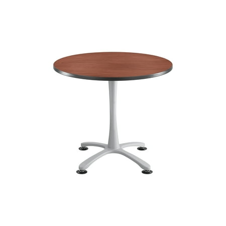 2472cysl Cha Office Conference 36 Inch Round Shape Cherry 2472cysl Cha Office Conference 36 Inch Round Shape Cherry Laminate Top With Silver Steel Base Sitting Height Table Com