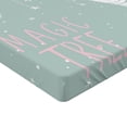 thumbnail image 2 of Ambesonne Tree Fitted Sheet, Stars Moon Pastel Colored, Full Size, Almond Green White, 2 of 3