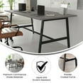 thumbnail image 4 of BizChair Commercial 72x36 Conference Table with 1" Thick Double Sided Laminate Table Top with PVC Edging and Heavy Duty A-Frame Steel Base, Gray Oak, 4 of 10