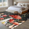 thumbnail image 4 of Large Area Rugs for Living Room Bedroom, Mushroom 6'x9' Rug Washable Carpet Runner Indoor Outdoor, Botanical Watercolor Floral Leaf Butterfly Plant Non Slip Floor Mats Rug for Kitchen, Playroom, 4 of 8