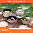 thumbnail image 2 of Camping Hiking Cookware Set Outdoor Portable Picnic Cookware Kit Aluminum Alloy Pot Frying Pan Kettle Set Travel Cooking Accessory, 2 of 8