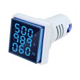 thumbnail image 1 of Three-Digit Display AC Current Voltage Frequency 3-in-1 Indicator 22mm Square Head LED Multi-Function Measuring Instrument Monitor AC60-500V 0-100A 20-75Hz, 1 of 8