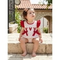 thumbnail image 6 of BemeyourBBs Newborn Baby Girl Crayfish Outfit Cute Infant Baby Girl Summer Clothes 0 3 6 12 18 Months Bubble Romper Dotted Lobster Embroidery Cute Bow Fly Sleeves Bodysuit Jumpsuit Playsuit, 6 of 9