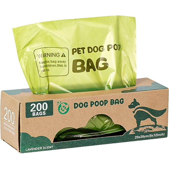 XINQIHANG 200 Sacs de Caca pour Animaux de Compagnie, Sacs de Caca pour Chiens pour Cours, Sacs de Déchets pour Chiens Étanches, Sacs de Caca Parfumés pour Chiens et Chats, Sacs de Ramassage Verts (Rouleau Simple, Pas sur de Petits Rouleaux)