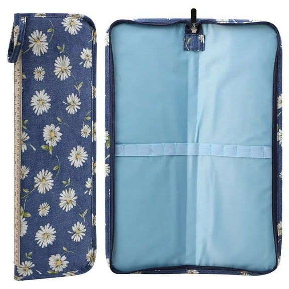 Hzzsbu Knitting Needle Storage Case - 40cm Soft Holder Organizer for Long Knitting Pins and Crochet Hooks