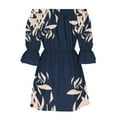 thumbnail image 4 of YUIVH Summer Dresses For 2024 Womens Casual Summer Dresses Beach Sexy Off Shoulder Tunic Casual Loose Fit Flare Sleeve Mini Floral Dress Stylish Bodycon Party Club Mini Dress, 4 of 9