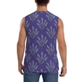 thumbnail image 4 of Lsque Lavender Flowers Print Men's Cotton Blend Sleeveless Muscle Shirts (S-3XL)- Moisture Wicking, Odor Protection, UPF 30+,Medium, 4 of 8