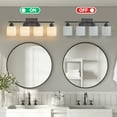 thumbnail image 6 of Newest 24” Modern 4-Light Bathroom Vanity Light, Black Finish with Frosted Glass Shades for Mirror & Vanity, 6 of 9