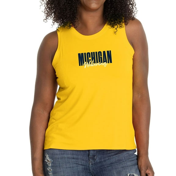 Women's Maize Michigan Wolverines A-Line Hannah High Neck Tank Top