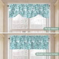 thumbnail image 3 of Tie Up Valance for Windows Turquoise Waves Curtains Valances Rod Pocket Valance Window Treatments Ocean Lines Stripes Balloon Curtains for Kitchen Living Room Bedroom Bathroom Decor 42x12 Inch, 3 of 9