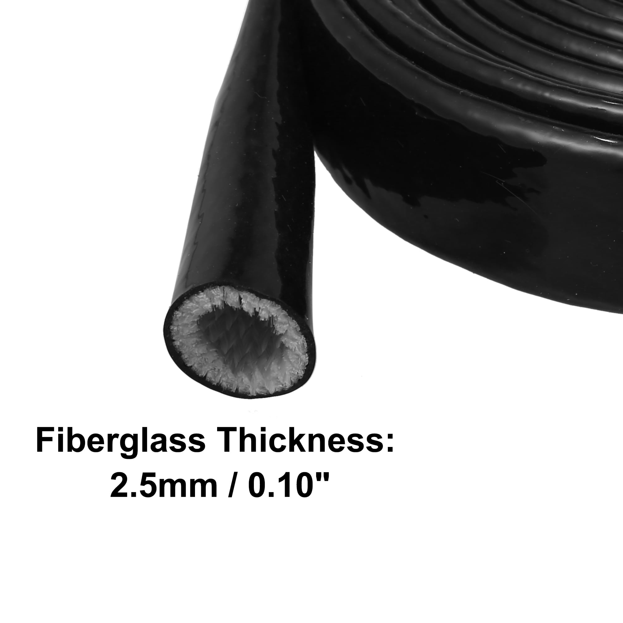 5/8" IDx10FT Heat Shielded Fire Sleeve Silicone Coated Fiberglass Tape for Automotive Hose Lines Wires Electrical Wiring