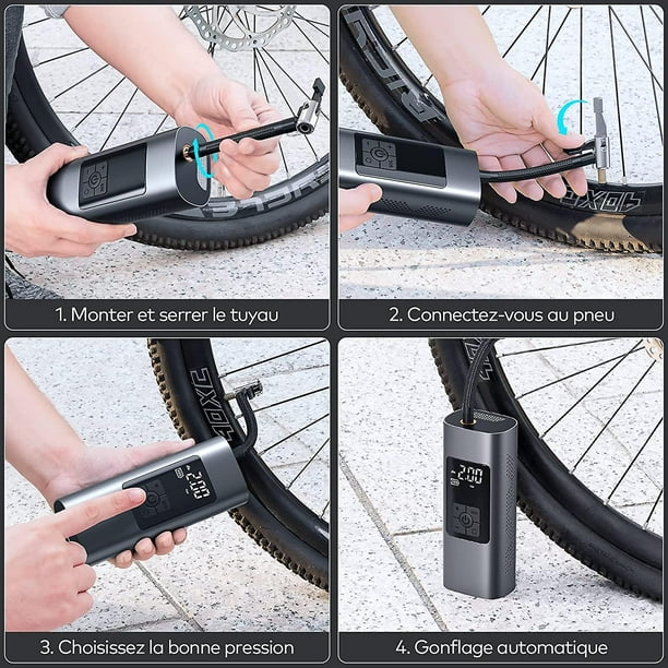 Inflador Ruedas Coche Bomba Elu00e9ctrica Para Bicicleta, Mini