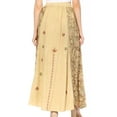 thumbnail image 2 of Sakkas Maran Women's Boho Embroidery Skirt with Lace Elastic Waist and Pockets - Mustard - Plus Size, 2 of 5