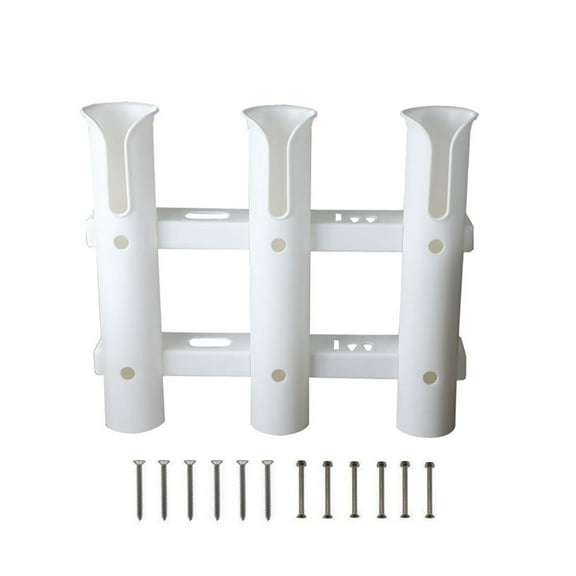 3 Tube Fishing Rod Holder Bracket 3 Link Rods Racks Holder for Marine Yacht Boat Camper Truck RV White