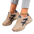 thumbnail image 2 of Domuza sneakers for women, Retro Running Style Casual Shoes, Lace-Up Non-Slip Comfortable Trainers for Daily Walking Khaki 8.5（EU-41）, 2 of 9