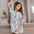 thumbnail image 3 of Naloa Poodle Dog Print Women Nightgowns,Womens Loungewear,Short Sleeve Sleepwear,Comfy Ladies Nightdress, 3 of 6