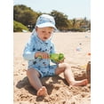 thumbnail image 4 of Baby Toddler Boy Rashguard Set Marine Life Printed Tops Shorts, Hat, 4 of 7
